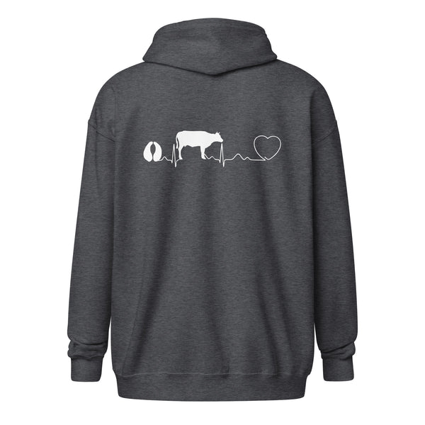 Cow pulse Unisex Zip Hoodie