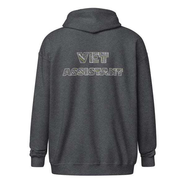 Vet Assistant Typography Unisex Zip Hoodie