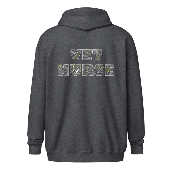 Vet Nurse Typography Unisex Zip Hoodie