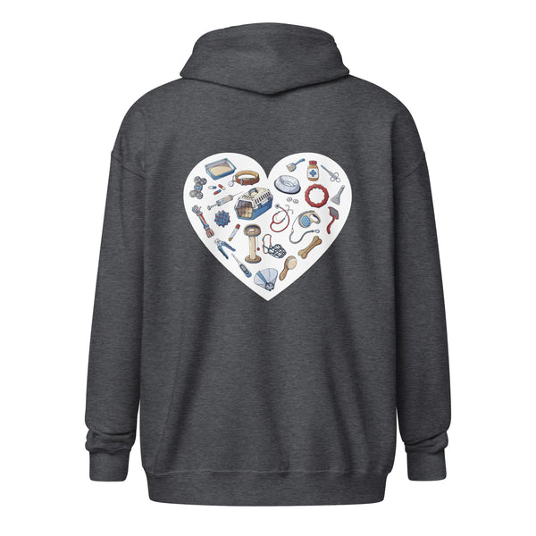 Veterinary Heart Unisex Zip Hoodie