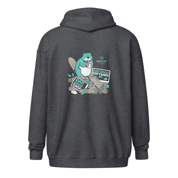 ezyVet Beaver Unisex zip hoodie