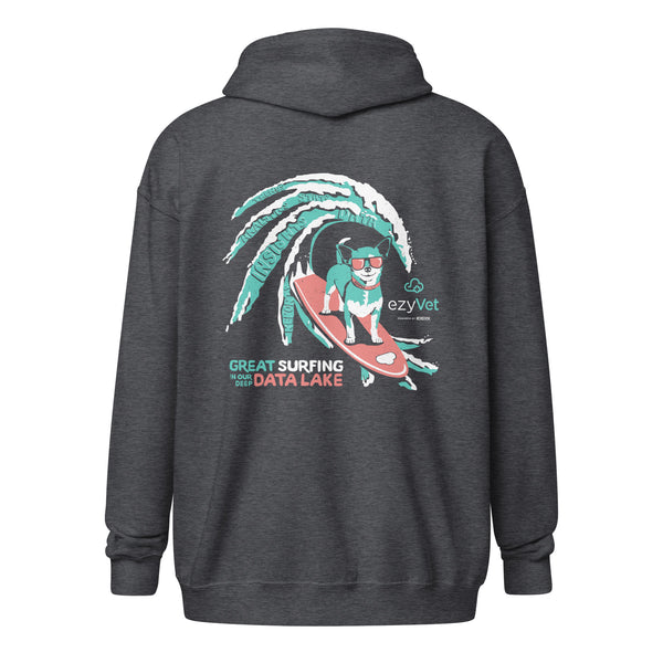 ezyVet Surf Dog Unisex zip hoodie