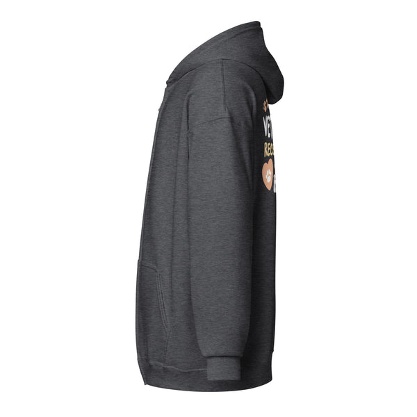 Veterinary receptionist work of heart Zip Hoodie-I love Veterinary