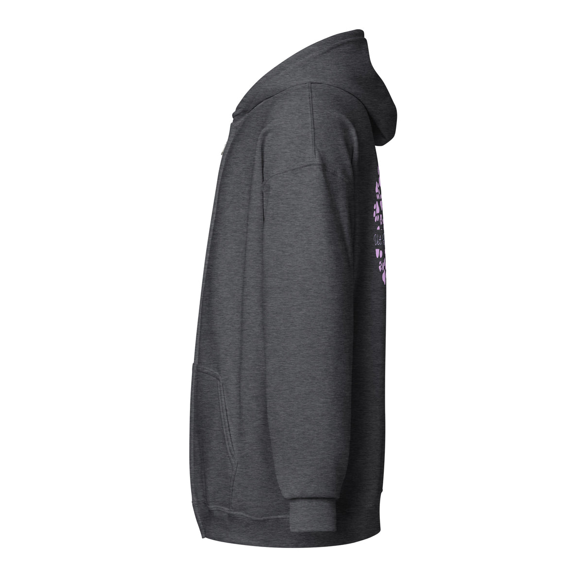Vet Receptionist circle paws pattern Unisex Zip Hoodie-I love Veterinary