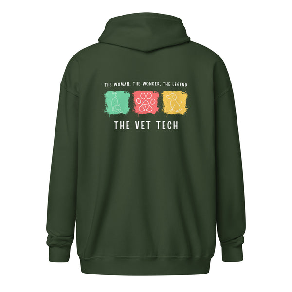 The woman, the wonder, the legend - the Vet Tech Unisex Zip Hoodie-I love Veterinary