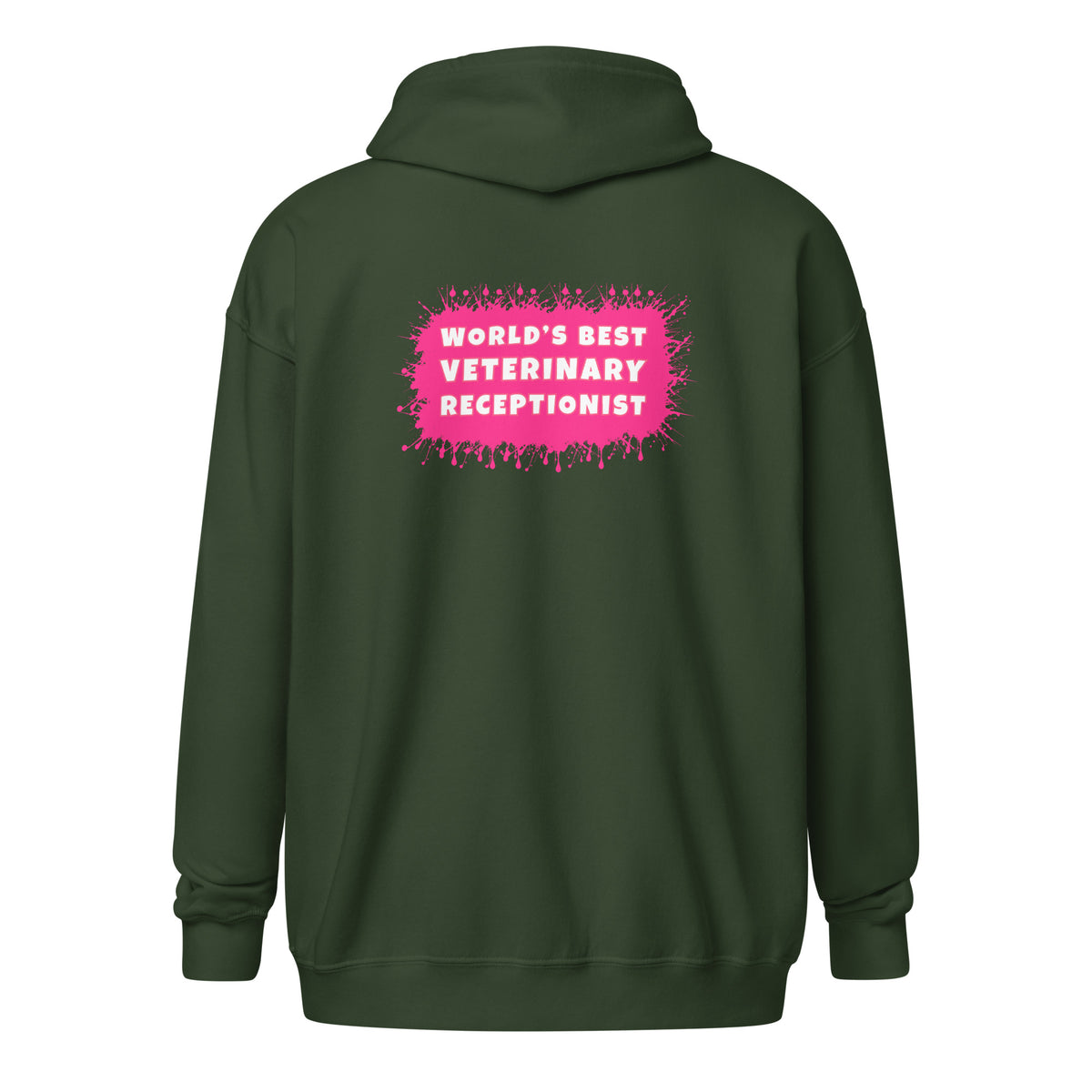 World's best veterinary receptionist color splash Unisex Zip Hoodie-I love Veterinary