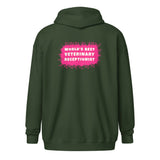 World's best veterinary receptionist color splash Unisex Zip Hoodie-I love Veterinary
