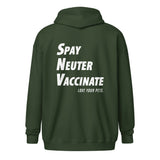 Spay, neuter, vaccinate! Love your pets Unisex zip hoodie-I love Veterinary