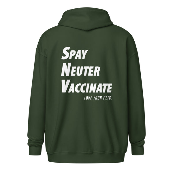 Spay, neuter, vaccinate! Love your pets Unisex zip hoodie-I love Veterinary