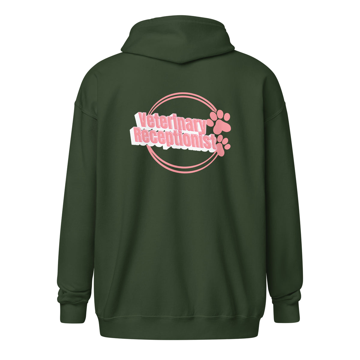Vet Receptionist circle two paws Unisex Zip Hoodie-I love Veterinary