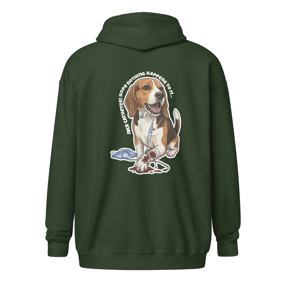 Nice catheter! Unisex Zip Hoodie-I love Veterinary