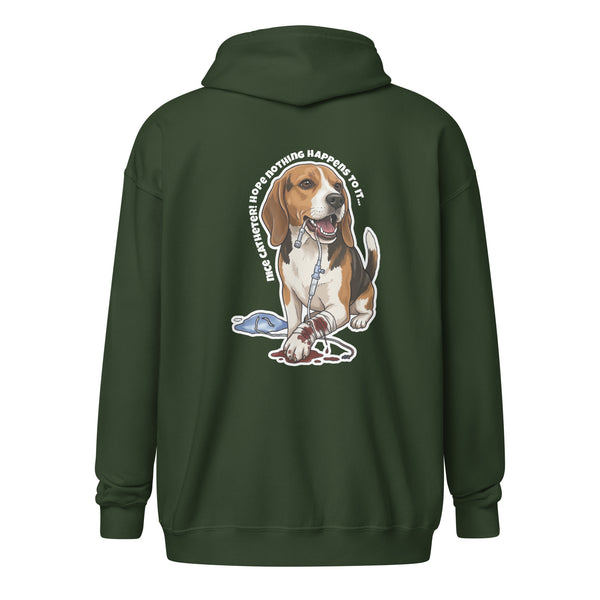 Nice catheter! Unisex Zip Hoodie-I love Veterinary