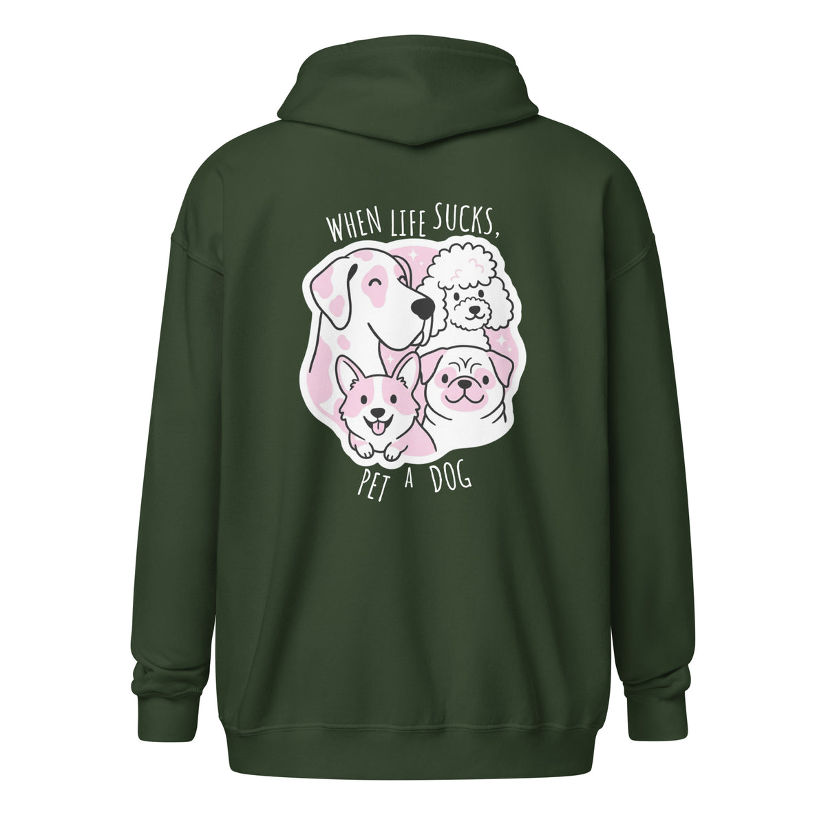 When life sucks pet a dog Unisex Zip Hoodie-I love Veterinary