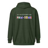 Vet receptionist are paw-some Unisex Zip Hoodie-I love Veterinary