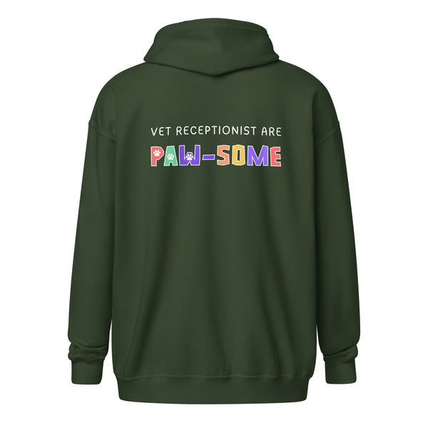 Vet receptionist are paw-some Unisex Zip Hoodie-I love Veterinary