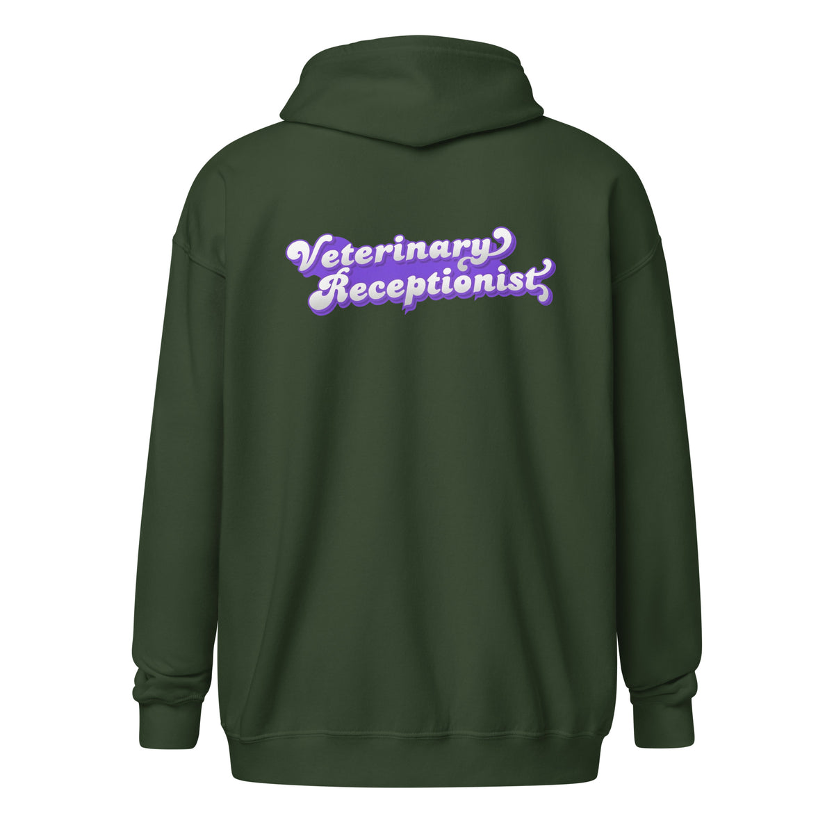 Veterinary Receptionist Unisex Zip Hoodie-I love Veterinary