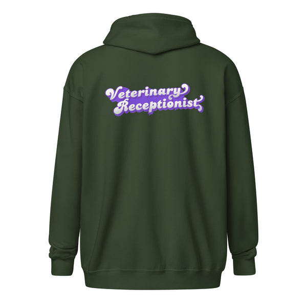 Veterinary Receptionist Unisex Zip Hoodie-I love Veterinary