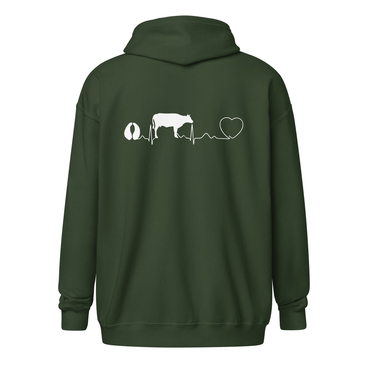 Cow pulse Unisex Zip Hoodie