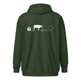 Cow pulse Unisex Zip Hoodie
