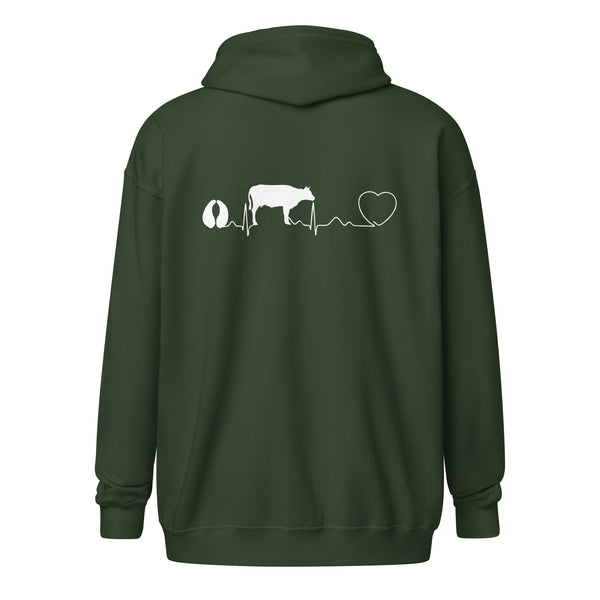 Cow pulse Unisex Zip Hoodie