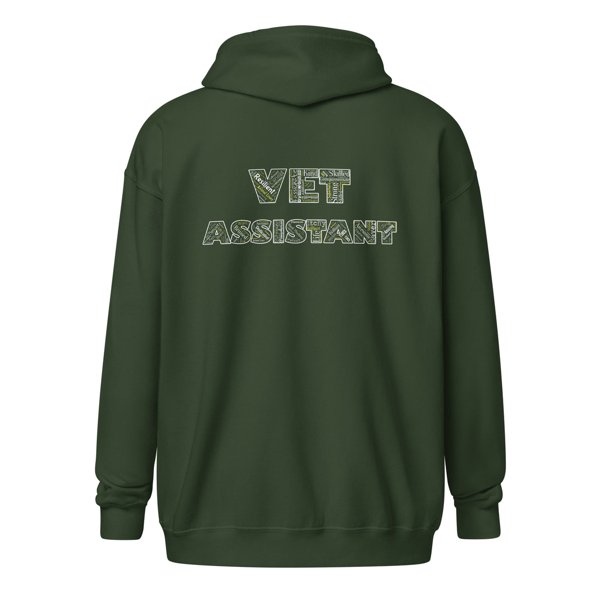Vet Assistant Typography Unisex Zip Hoodie