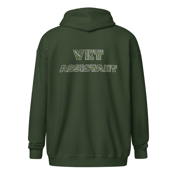 Vet Assistant Typography Unisex Zip Hoodie