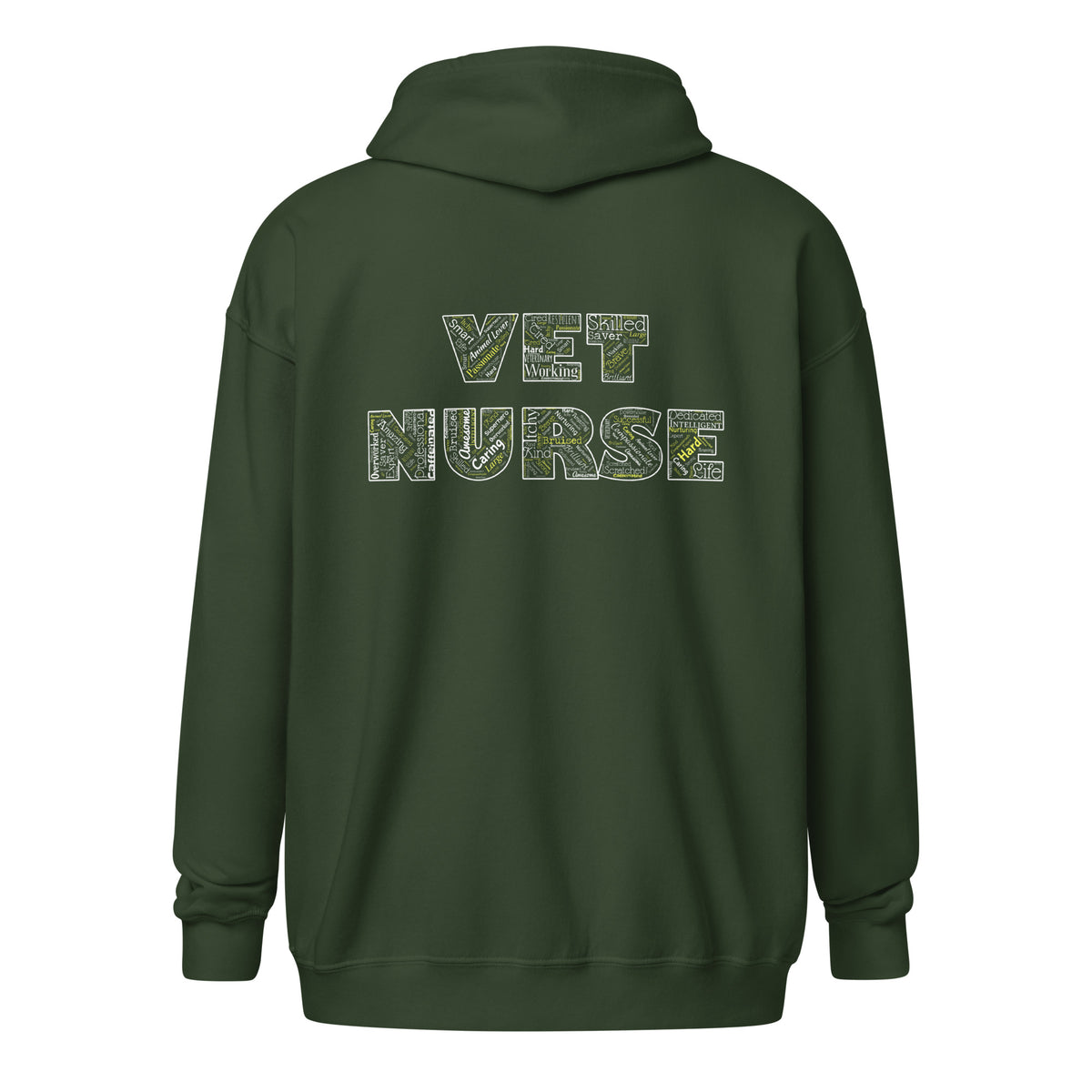 Vet Nurse Typography Unisex Zip Hoodie