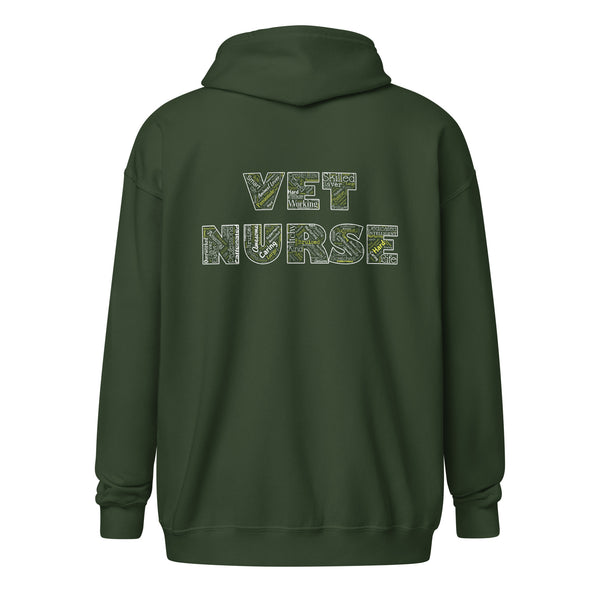 Vet Nurse Typography Unisex Zip Hoodie