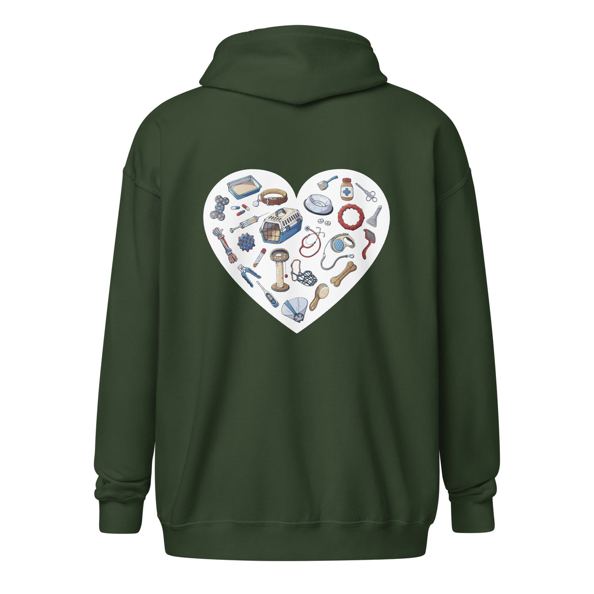 Veterinary Heart Unisex Zip Hoodie