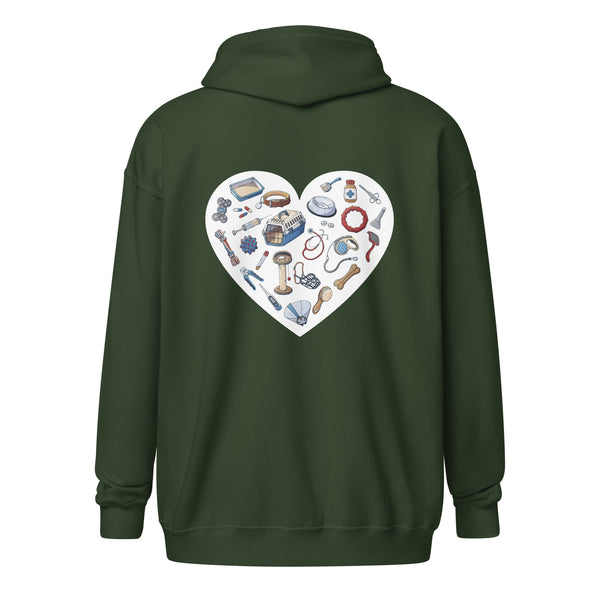 Veterinary Heart Unisex Zip Hoodie