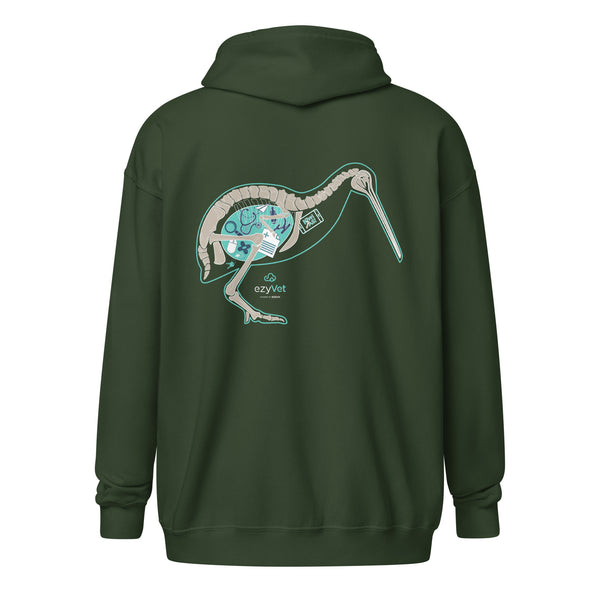 ezyVet Kiwi Unisex Zip Hoodie