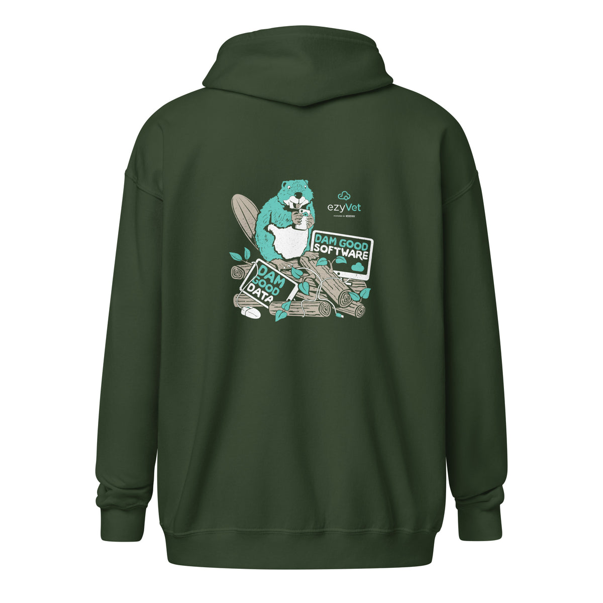 ezyVet Beaver Unisex zip hoodie