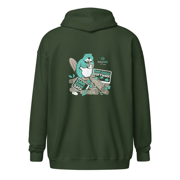ezyVet Beaver Unisex zip hoodie