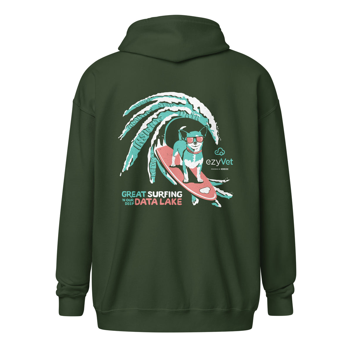 ezyVet Surf Dog Unisex zip hoodie