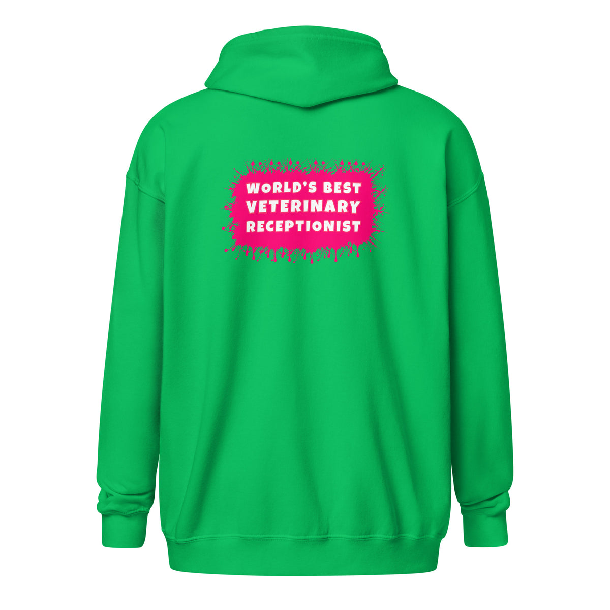 World's best veterinary receptionist color splash Unisex Zip Hoodie-I love Veterinary
