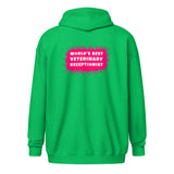 World's best veterinary receptionist color splash Unisex Zip Hoodie-I love Veterinary