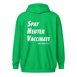 Spay, neuter, vaccinate! Love your pets Unisex zip hoodie-I love Veterinary
