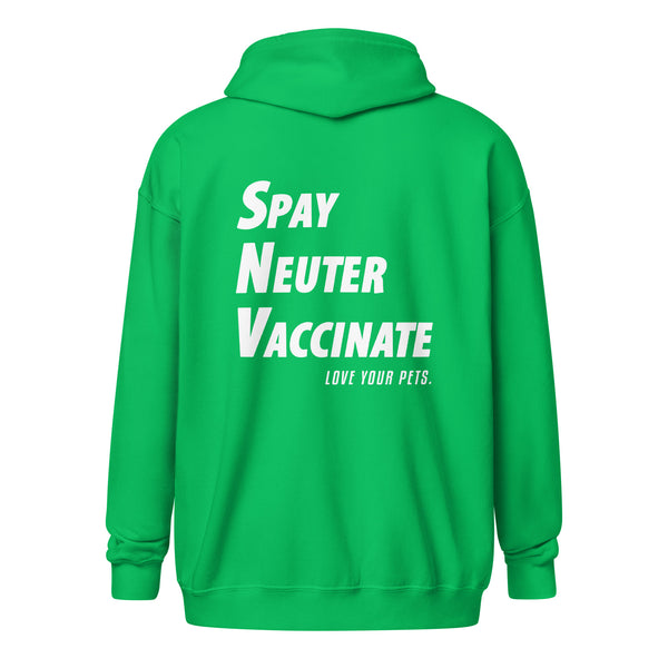 Spay, neuter, vaccinate! Love your pets Unisex zip hoodie-I love Veterinary