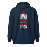 I ride Horses because punching people is frowned upon Unisex heavy blend zip hoodie-Unisex Heavy Blend Zip Hoodie | Gildan 18600-I love Veterinary