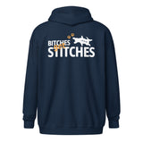 Bitches get stitches Unisex heavy blend zip hoodie-Unisex Zip Hoodie | Gildan 18600-I love Veterinary