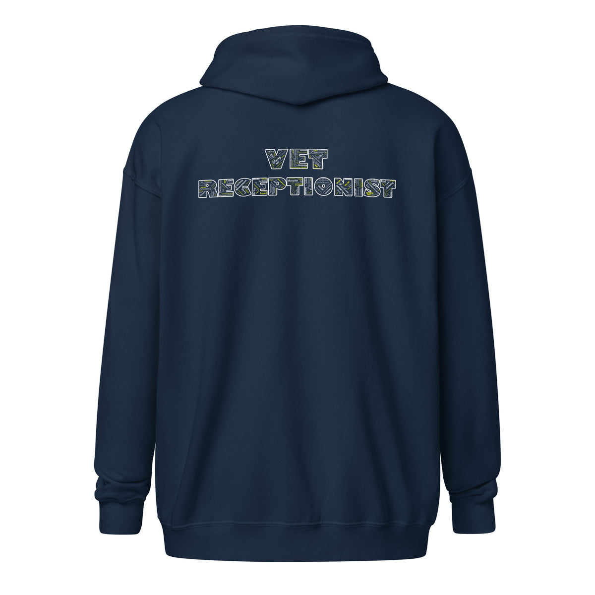 Vet Receptionist Typography Unisex Zip Hoodie-I love Veterinary