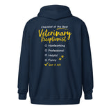 Veterinary Receptionist checklist Zip Hoodie-I love Veterinary