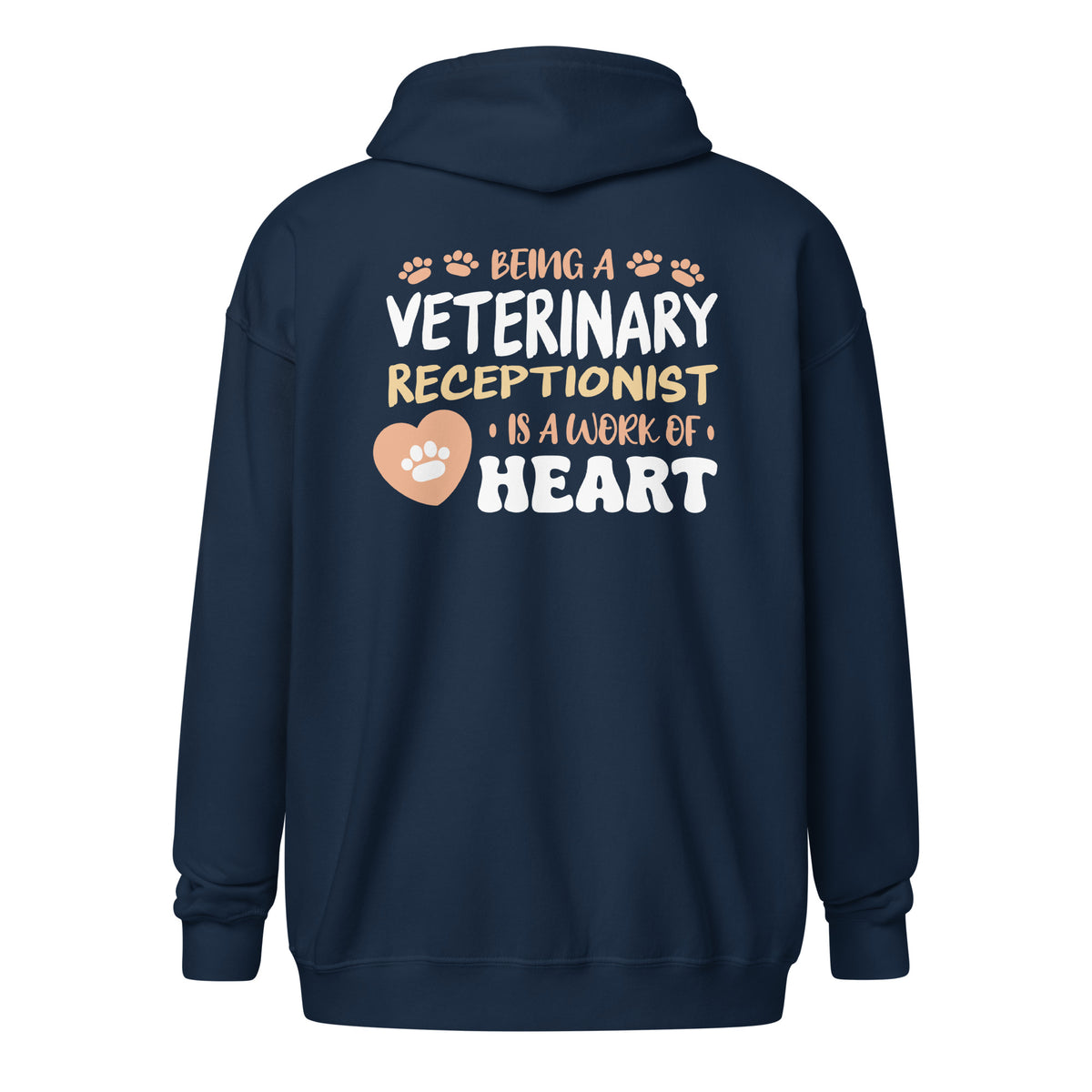 Veterinary receptionist work of heart Zip Hoodie-I love Veterinary