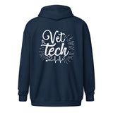 Vet Tech Stethoscope Pulse Unisex Zip Hoodie-I love Veterinary
