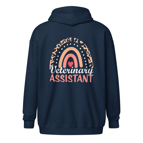 Veterinary Assistant Heart Unisex Zip Hoodie-I love Veterinary