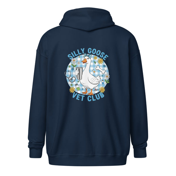 Silly Goose Vet Club Unisex Zip Hoodie-I love Veterinary