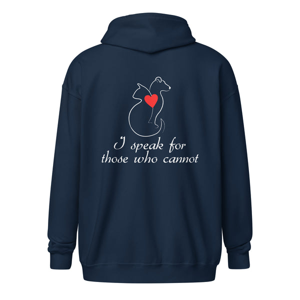 I speak for those who cannot Unisex zip hoodie-I love Veterinary