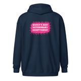 World's best veterinary receptionist color splash Unisex Zip Hoodie-I love Veterinary