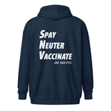 Spay, neuter, vaccinate! Love your pets Unisex zip hoodie-I love Veterinary