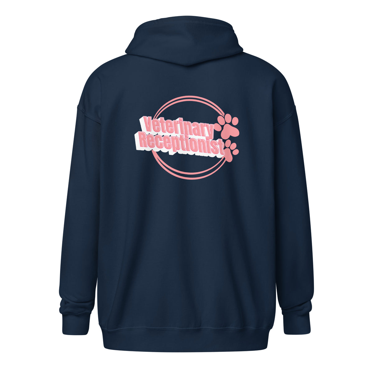 Vet Receptionist circle two paws Unisex Zip Hoodie-I love Veterinary